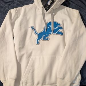 White and Blue Graphic Hoodie